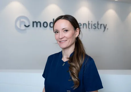 Anika Brachwitz, professional teeth cleaning as well as reception and billing at moderndentistry